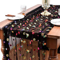 Joanlody Black Embroidery Daisy Fall Thanksgiving Table Runner 10ft Florals by Joanlody