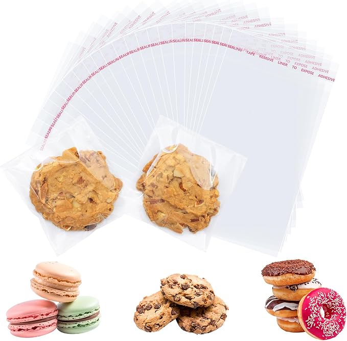 200 Pcs Clear Cellophane Bags 4 x 6 inches Cookie Bags, Self Sealing Cellophane - Image 6