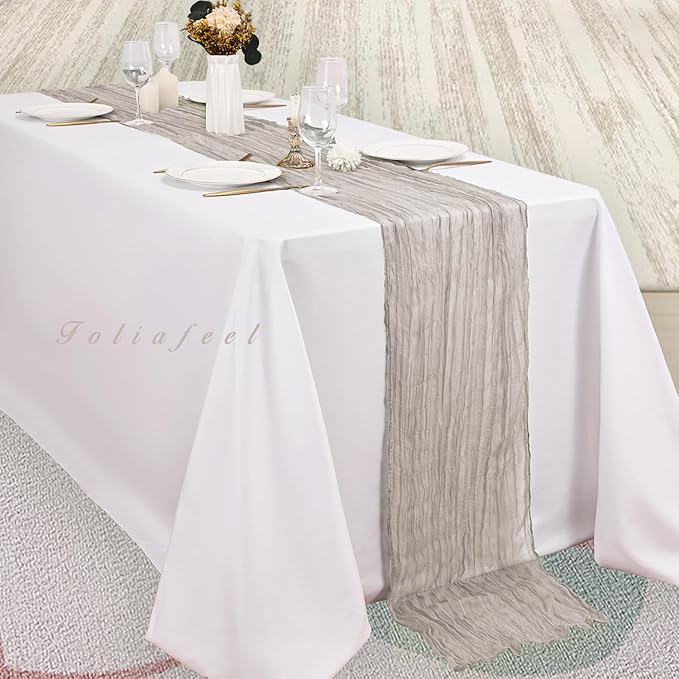 12 Pack Rose Brown Cheesecloth Table Runner 10FT Rustic Gauze Fabric Cheese - Image 4