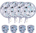 4pcs Disco Round Foldable Hand Fan Japanese Foldable Fan Style Handheld Compact by JYSILIYH