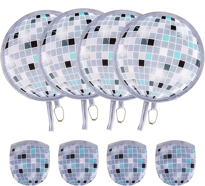 4pcs Disco Round Foldable Hand Fan Japanese Foldable Fan Style Handheld Compact by JYSILIYH