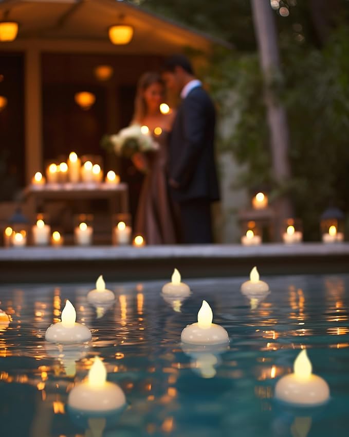 Homemory 36 Pack Flameless Floating Candles, Warm White Led Flickering Tealight - Image 6
