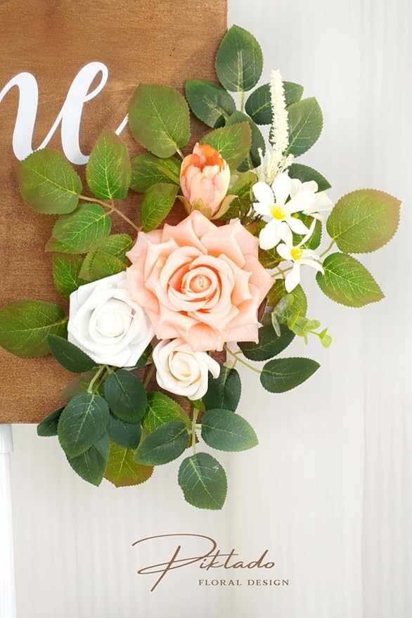 Wedding decor Welcome Sign Flower Backdrop Garland - Image 8