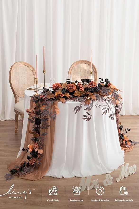 Ling's moment 9FT Eucalyptus and Willow Leaf Flower Garland, Handcrafted - Image 3