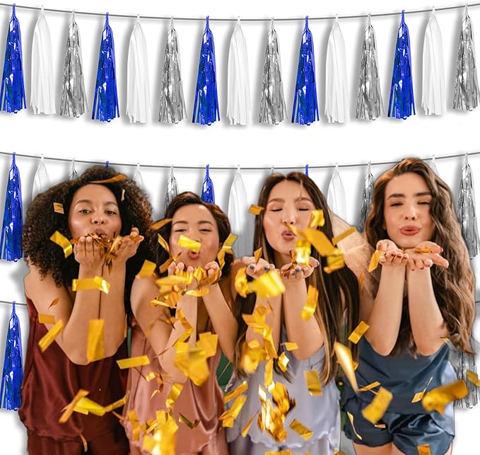 3P Metallic Fringe Tassel Banner Garland Foil Tinsel Streamer Wall Hanging - Image 6