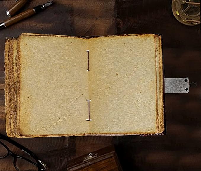 cuero 3 Moon Blue Lapiz Embossed Vintage Leather Journal | 240 Pages of Antique - Image 5