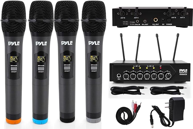 Pyle Wireless Microphones, Professional UHF Dual Microphones by PyleUSA