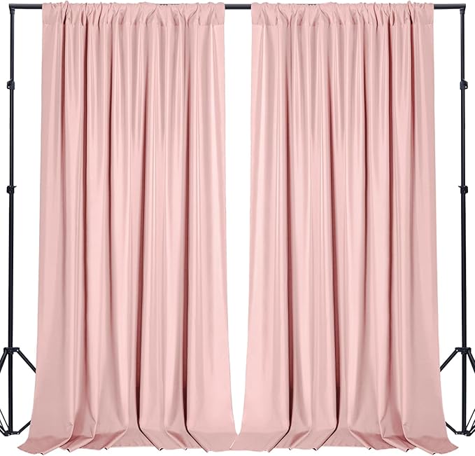 Sugargirl 10x10FT Blush Pink Backdrop Curtains Polyester Photo Backdrop Drapes by Sugargirl