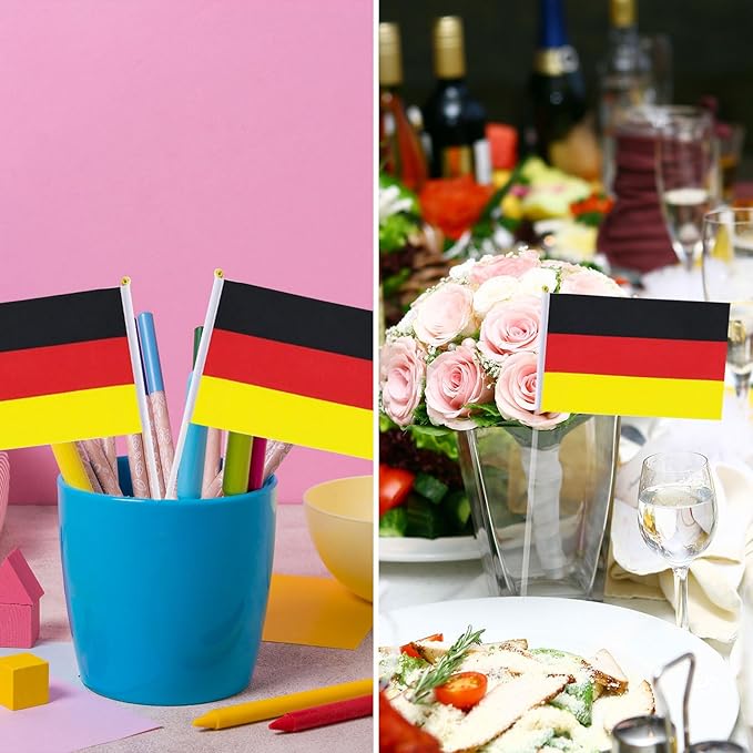 German Flag German Flag, Small Mini Handheld German Flags on Stick - Image 5
