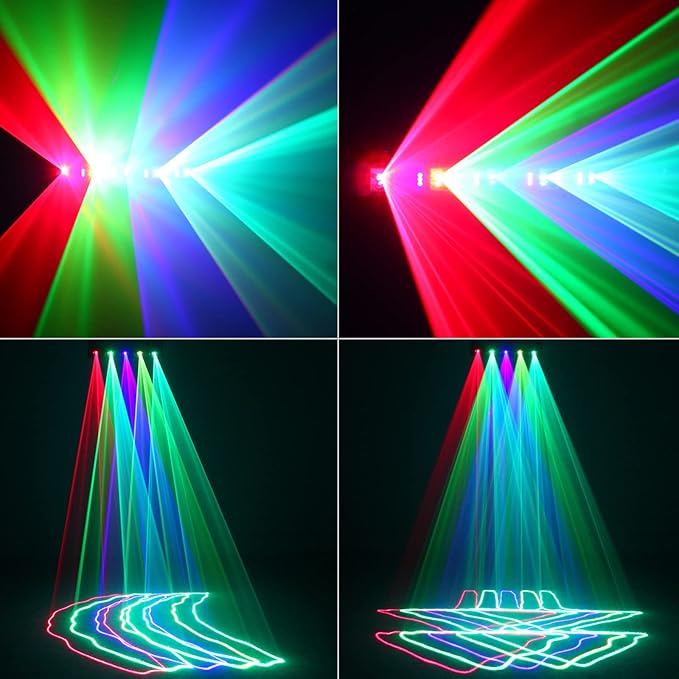 DJ Laser Lights, 5 Beam Effect Sound Activated Strobe Laser Light Show - Image 5