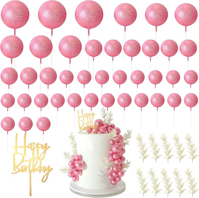 MIAHART Ball Cake Toppers Boho Grass Cake Topper Ball Cake Insert Decoration by MIAHART