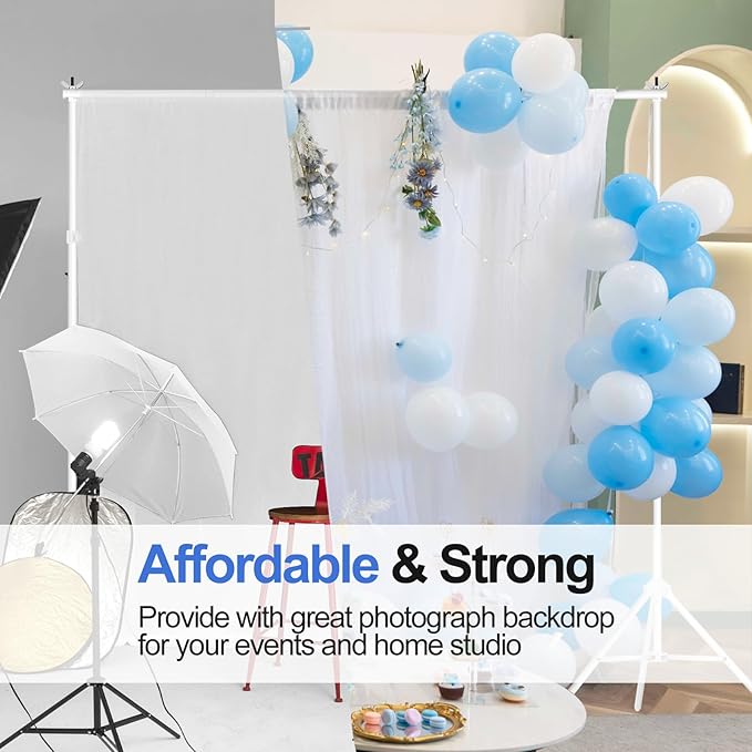 EMART Backdrop Stand 10x10ft Photo Studio Adjustable Background Stand Support - Image 6