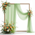 VOK Wedding Arch Draping Fabric Chiffon Fabric, 29in x 18Ft 2 Panels Sheer by VOK