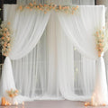 20ft X 10ft White Tulle Backdrop Curtain by Partisky