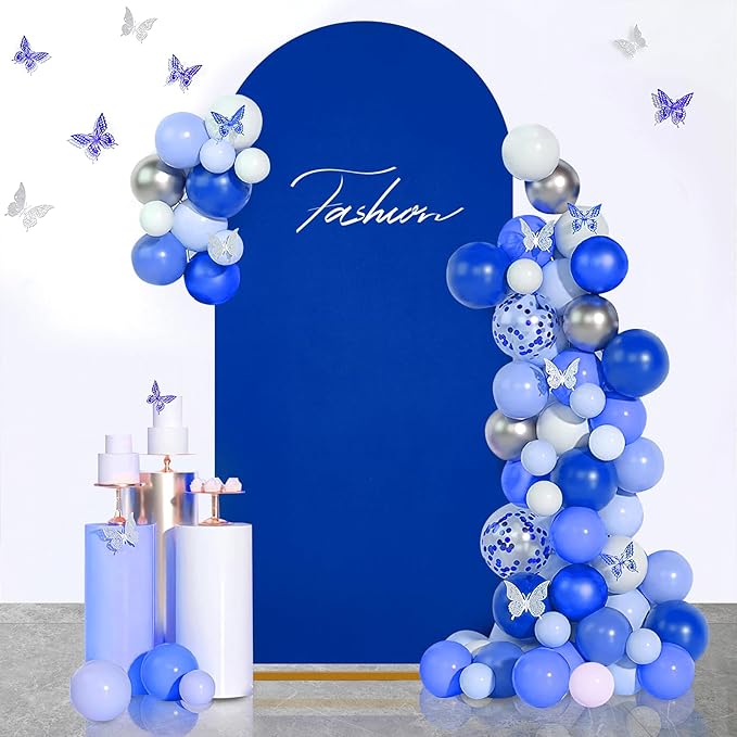 SoarDream 7.2FT Wedding Arch Cover Navy Blue Spandex Fitted Wedding Arch Stand - Image 2