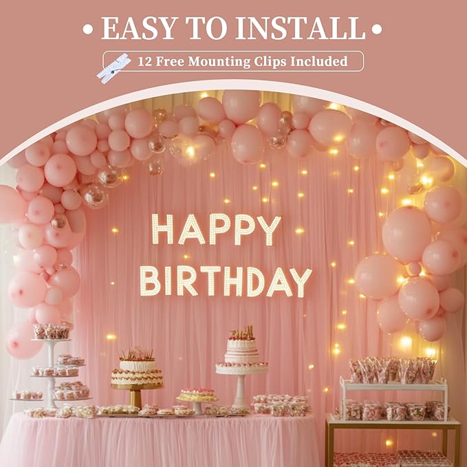 10x10ft Pink Tulle Backdrop Curtain - Image 7