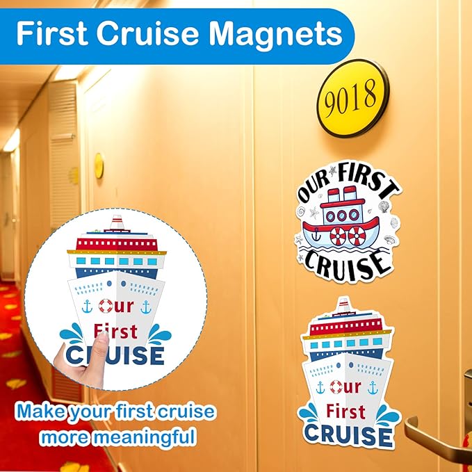 Hoteam 4 Pcs Our First Cruise Door Decorations Magnetic Large First Cruise Ship - Image 5