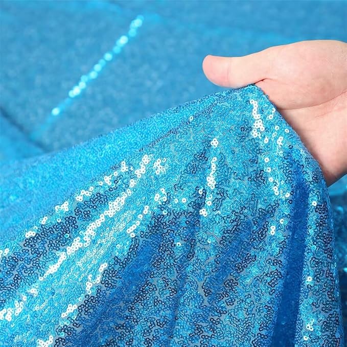 Eternal Beauty Turquoise Sequin Backdrop, 20x10 Ft Glitter Background Curtains - Image 8
