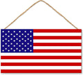 American Flag Door Hanging Sign，Farmhouse Patriotism Artwork Decorations Signs by WTTORDE