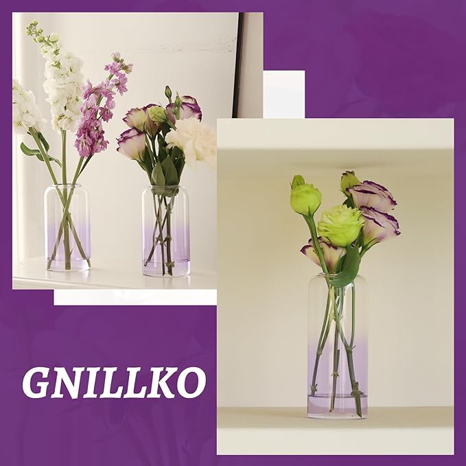 12Pcs Purple Vase Glass Bud Vases Set, Small Vases - Image 7