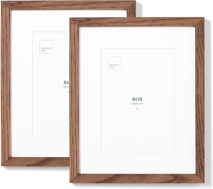 Opposite Wall - Set of 2-8x10 in - Dark Solid Oak Wood Picture Frames - Wall by OppositeWall