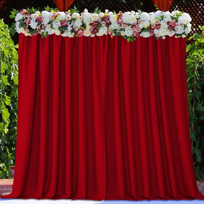Joydeco Christmas Red Backdrop Curtain - Image 3