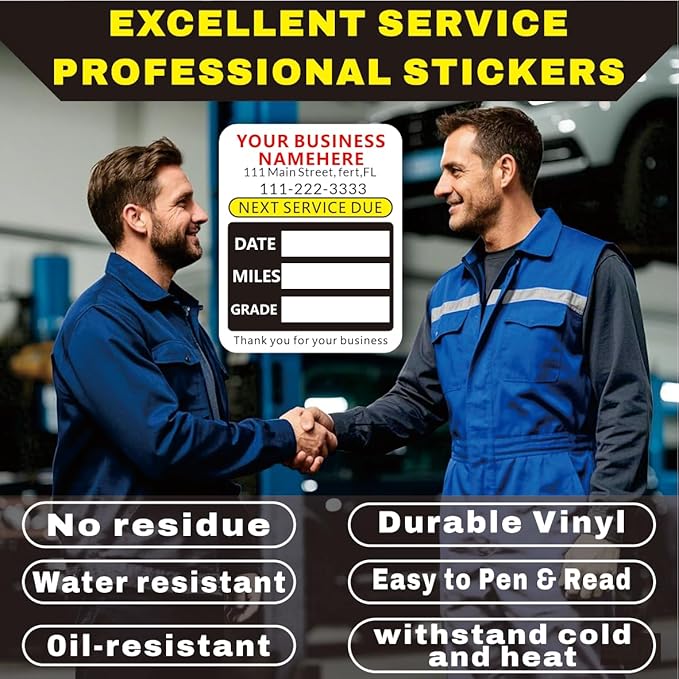 Custom Oil Change Stickers - Image 7