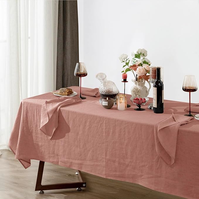 Talasily Linen Tablecloth 100% Pure Linen Table Cloth 60x108 Inches Rectangle - Image 6