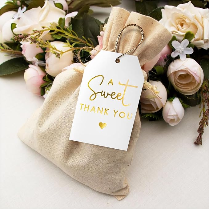A Sweet Thank You Tags, joycraft 50Pcs Gold Thank You Gift Tags - Image 7
