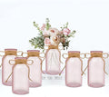 Vintage Glass Flower Vase，6 Pack Pink Farmhouse Glass Centerpiece Vases Mason by LEYIQUCHAMPAGNEWINEGLASSES