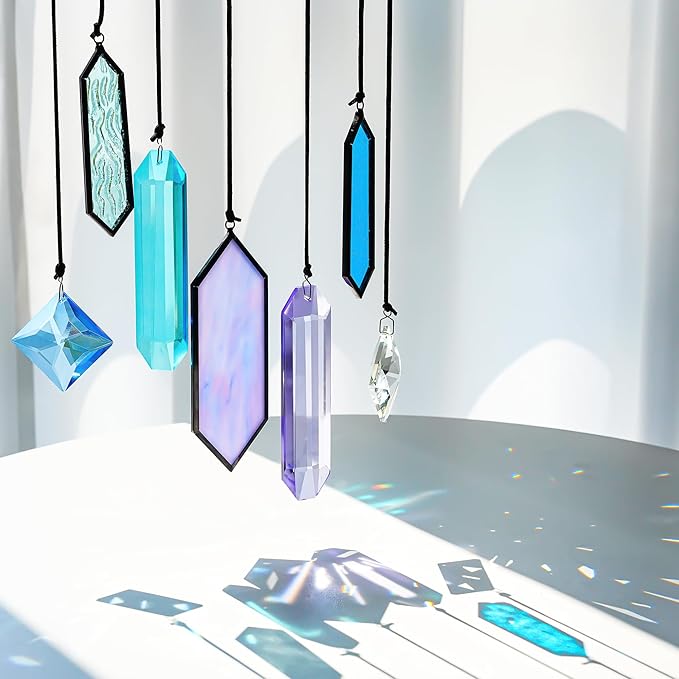 7 Pack Stained Glass Icicle Ornaments - Image 6