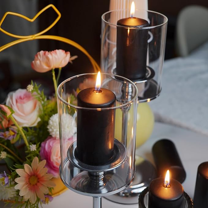 Set of 20 | 2-Inch Wide x 4-Inch Tall Black Pillar Candles - Image 6