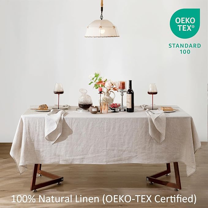 Talasily Linen Tablecloth 100% Pure Linen Table Cloth 60x144 Inches Rectangle - Image 2