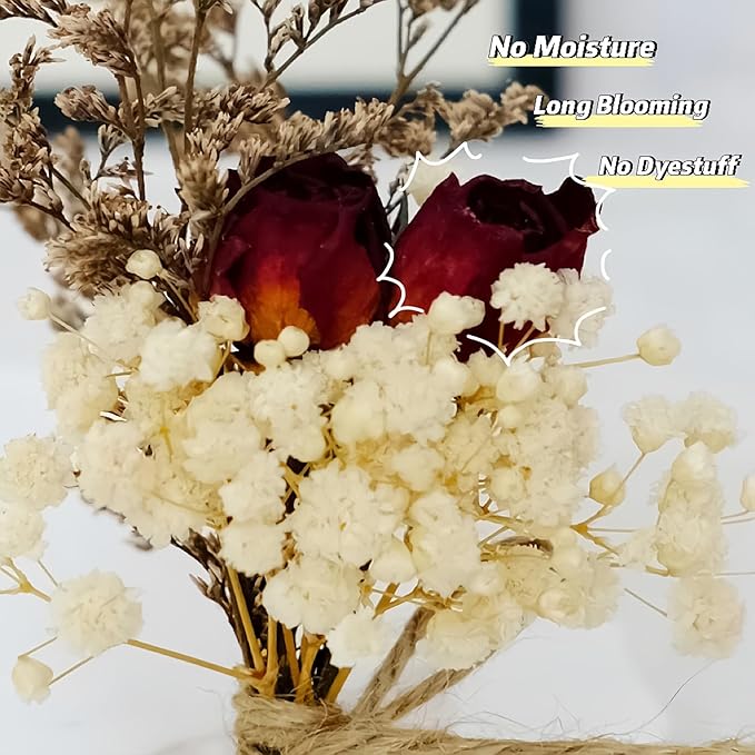 CROISSANT Mini Dried Flower Bouquet 24PCS, Mixed Natural Mini Dried Flowers - Image 4