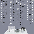 Silver Black 10th Birthday Decorations Number 10 Circle Dot Twinkle Star by pinkblume
