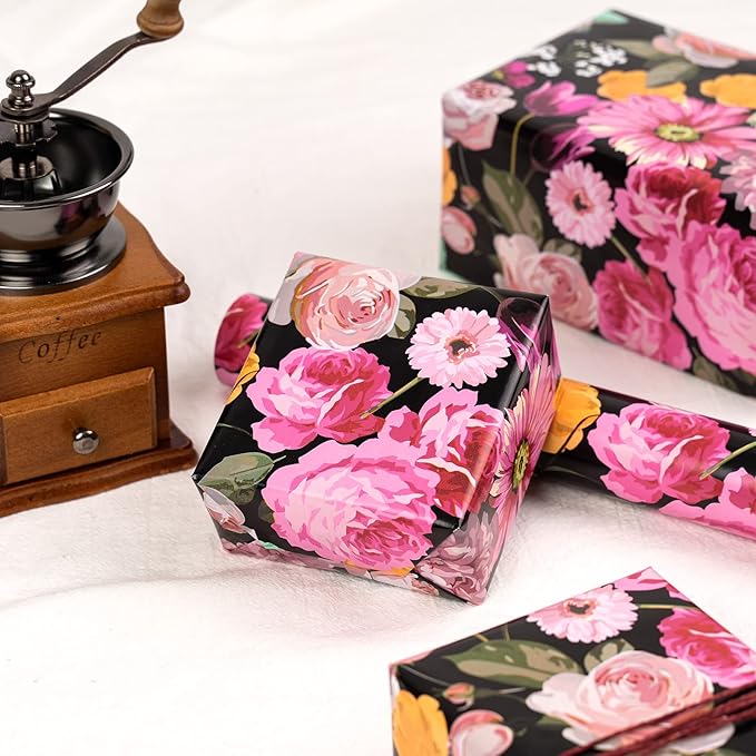 WRAPAHOLIC 30 Inch Jumbo Reversible Floral Wrapping Paper - Image 6