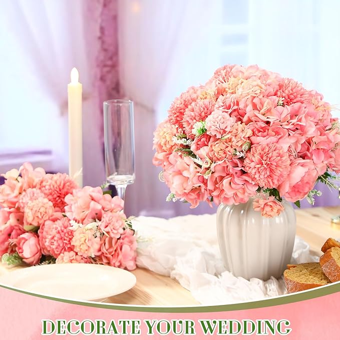 Tigeen Artificial Flowers Artificial Peonies Silk Flowers Faux Peony Fake Peony - Image 4