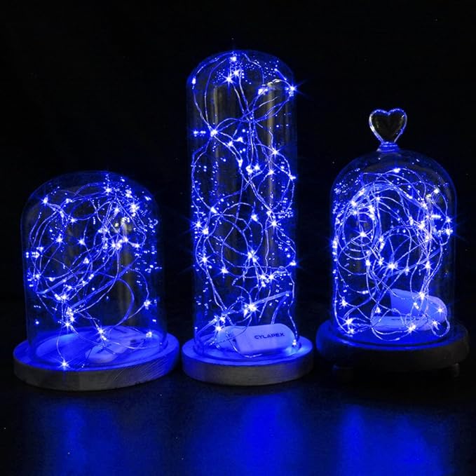 CYLAPEX 6 Pack Blue Fairy Lights Battery Operated Fairy String Lights Firefly - Image 5
