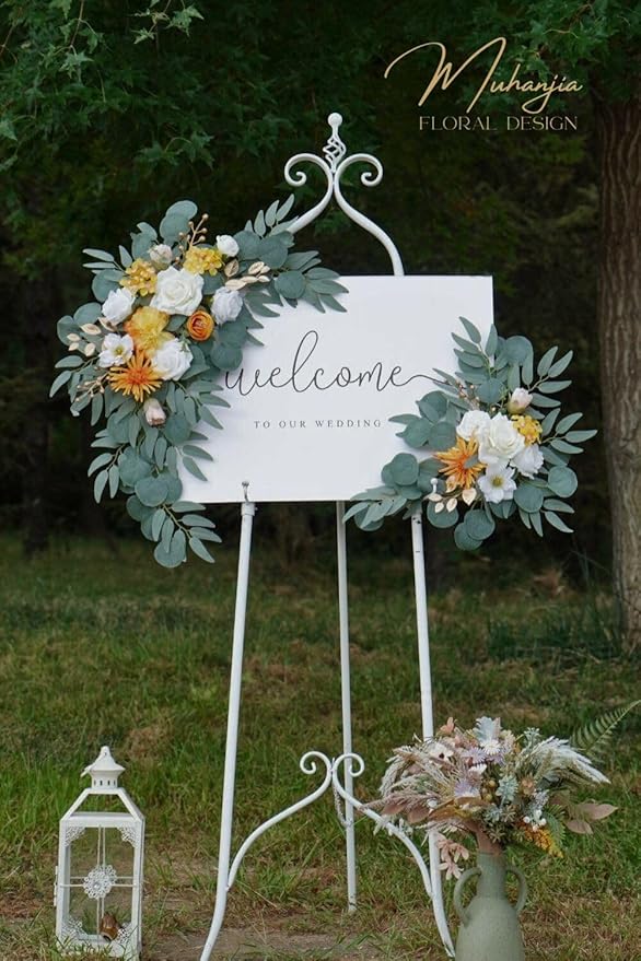 Wedding Sign Faux Flower Swag for Ceremony Party Reception Entrance Floral - Image 8