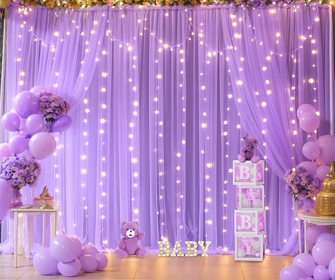 Lavender Tulle Backdrop Curtain - Image 3