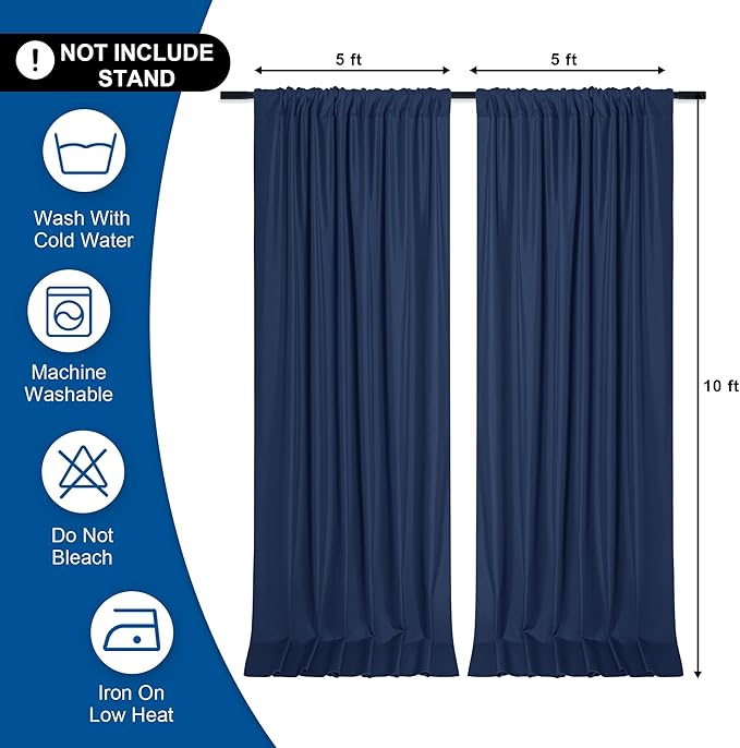 DWCN Backdrop Curtains for Parties, Background Curtains Photography Backdrop - Image 2