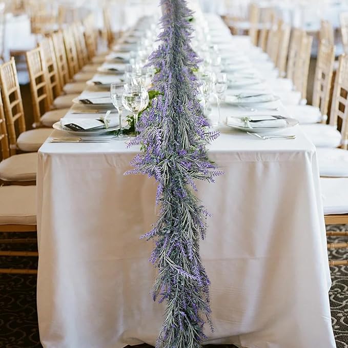 MAKHOT Spring Summer Lavender Purple Garland, 6Ft Lavender Artificial Green - Image 5