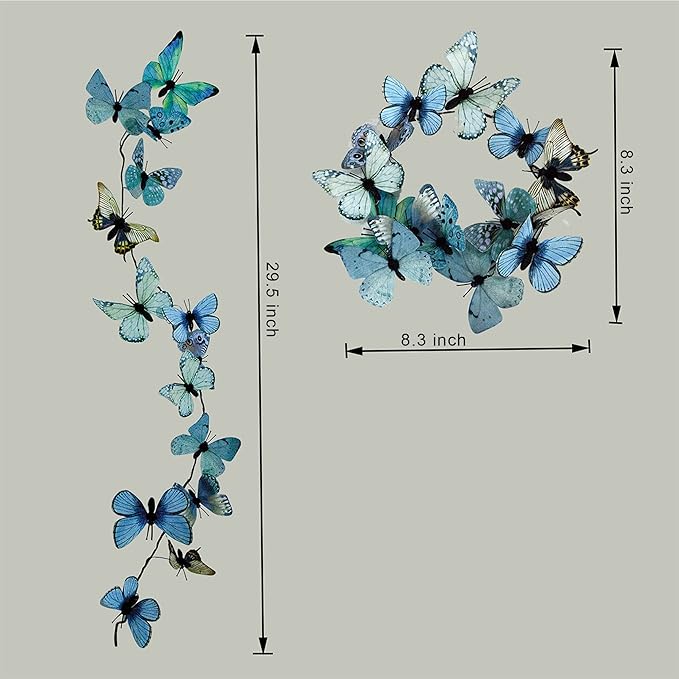 Artificial Butterfly Garland, Fake Butterfly Decorative Vines, DIY 3D Unique - Image 2