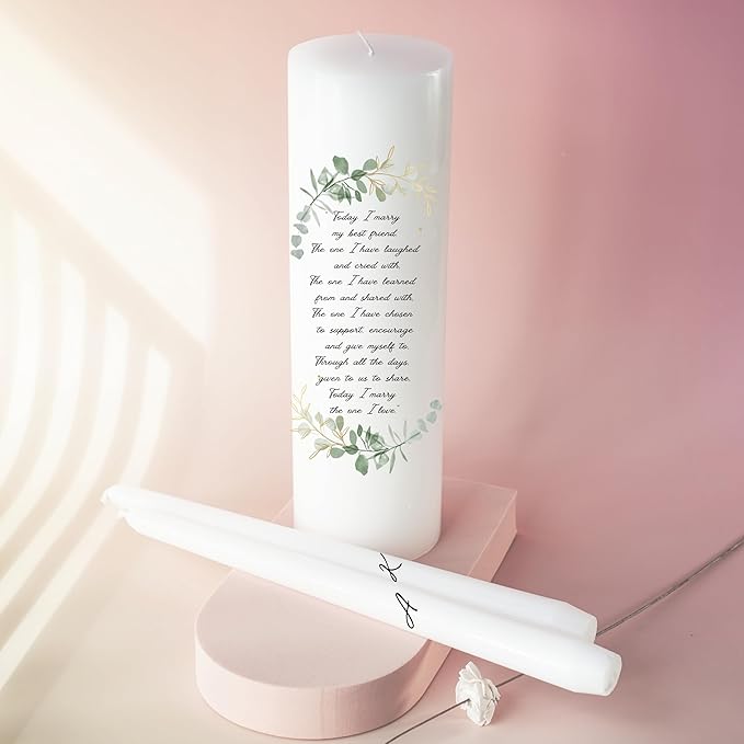 Unity Candles for Wedding, Modern Unity Set, Custom and Personalized Taper - Image 7