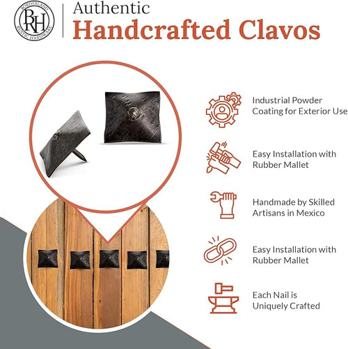 10 Pack 1.5" Square Head Iron Clavos Decorative Nails – Sealed Unfinished – - Image 2