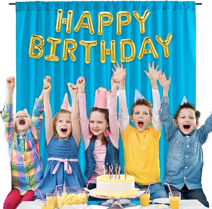 10 x 10 Feet Lake Blue Backdrop Curtain - Image 4
