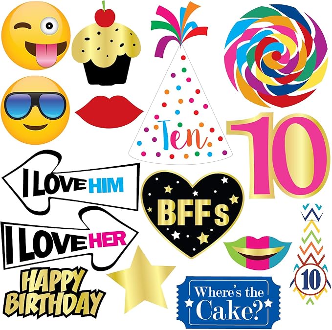 10th Birthday Photo Booth Party Props - Image 3