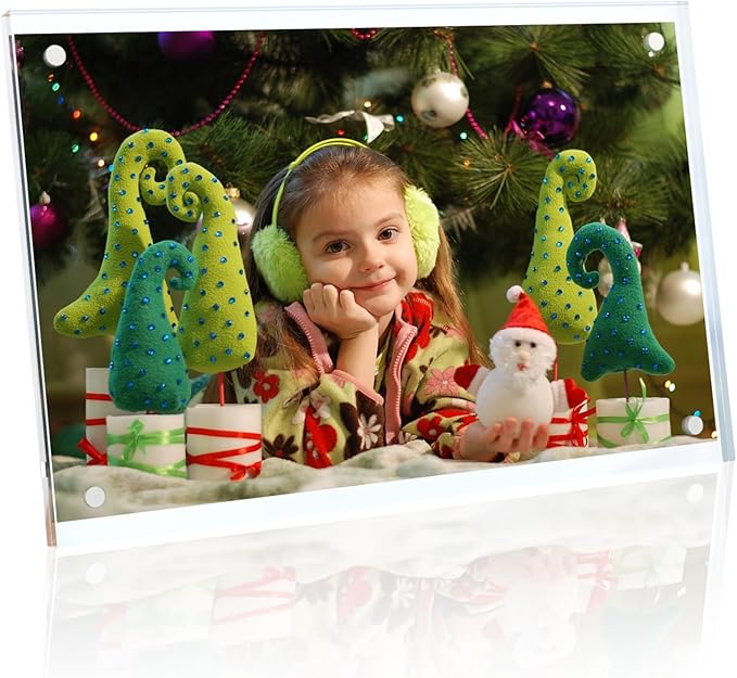 HELPLEX Picture Frames, 1 Pack 6x8 inch Acrylic Picture Frame Clear 6 x 8 Photo by HELPLEX