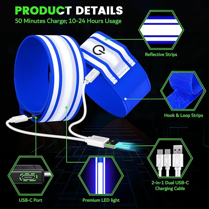 LED Armband for Running, Light Up Arm Bands for Night Walking Running, - Image 4