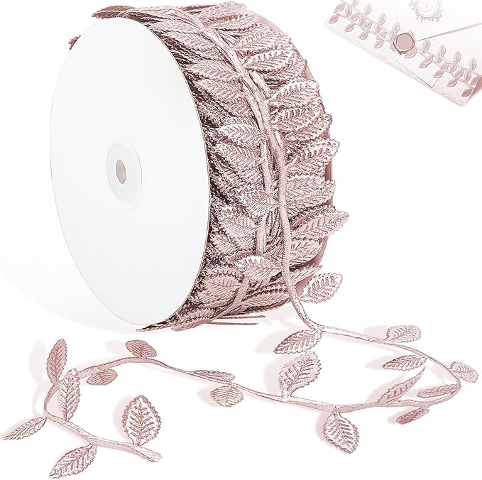 Naidiler Rose Gold Leaf Ribbon, Artificial Vines Leaves String Trim Ribbon Wild by NaidilerBeautifyYourLife
